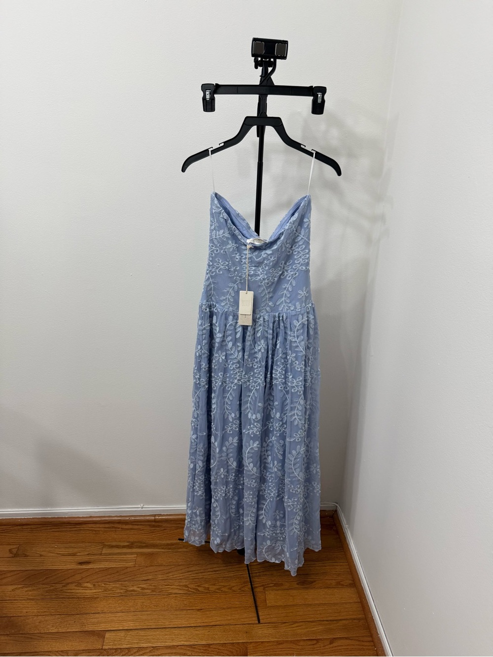 Altar'd State Strapless Lavender Floral Lace Maxi Dress - Picture 6 of 7